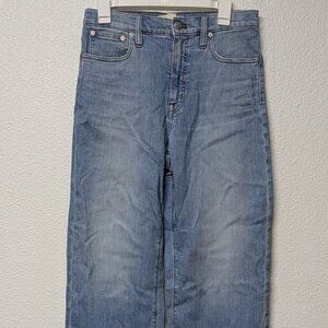 MADEWELL Denim Light Wash Slim Wide-Leg Crop Jeans with Magic Pockets - W 28